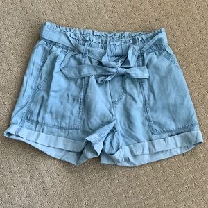 Aerie Chambray Shorts with tie detail